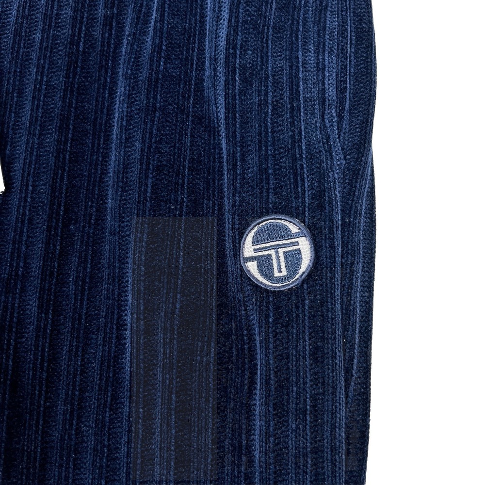 Sergio Tacchini Chenille Velour Pants Maritime Blue Medium Tracksuit - Picture 2 of 10
